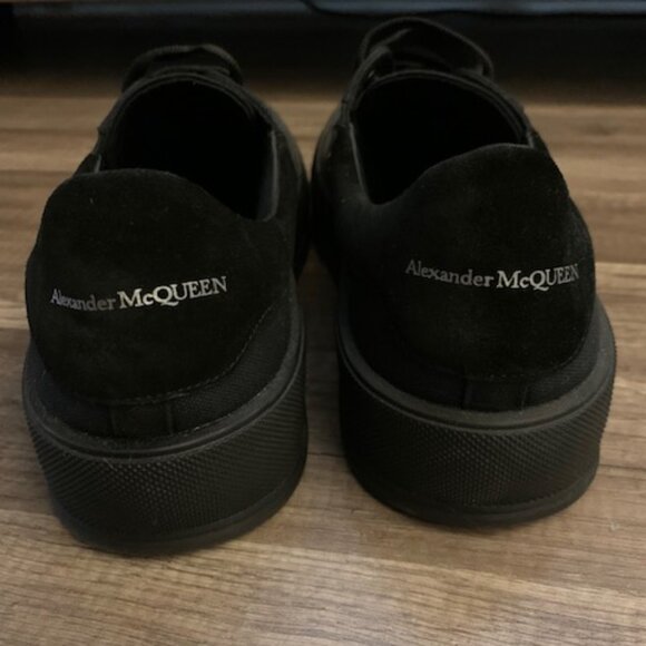 Alexander McQueen Men's Suede Canvas Plimsoll Sneakers Black - Picture 3 of 7